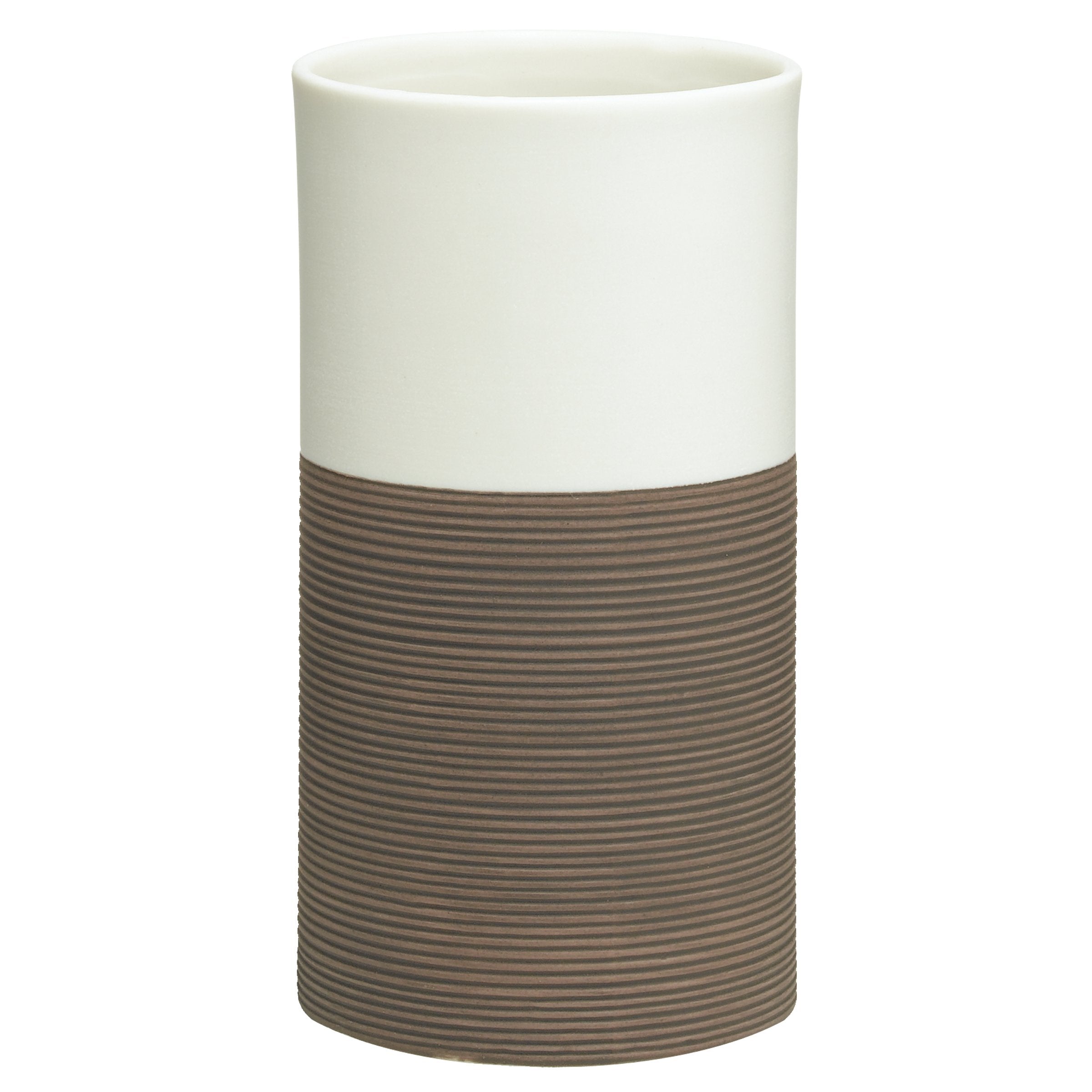 Sealskin Doppio Porcelain Tumbler Holder – Modern Brown Bathroom Cup