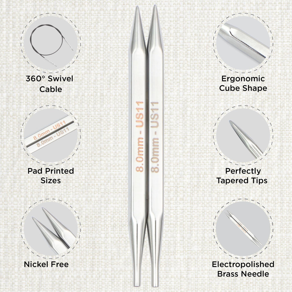 KnitPro Nova Cubics Deluxe Interchangeable Knitting Needle Set (4-8mm)
