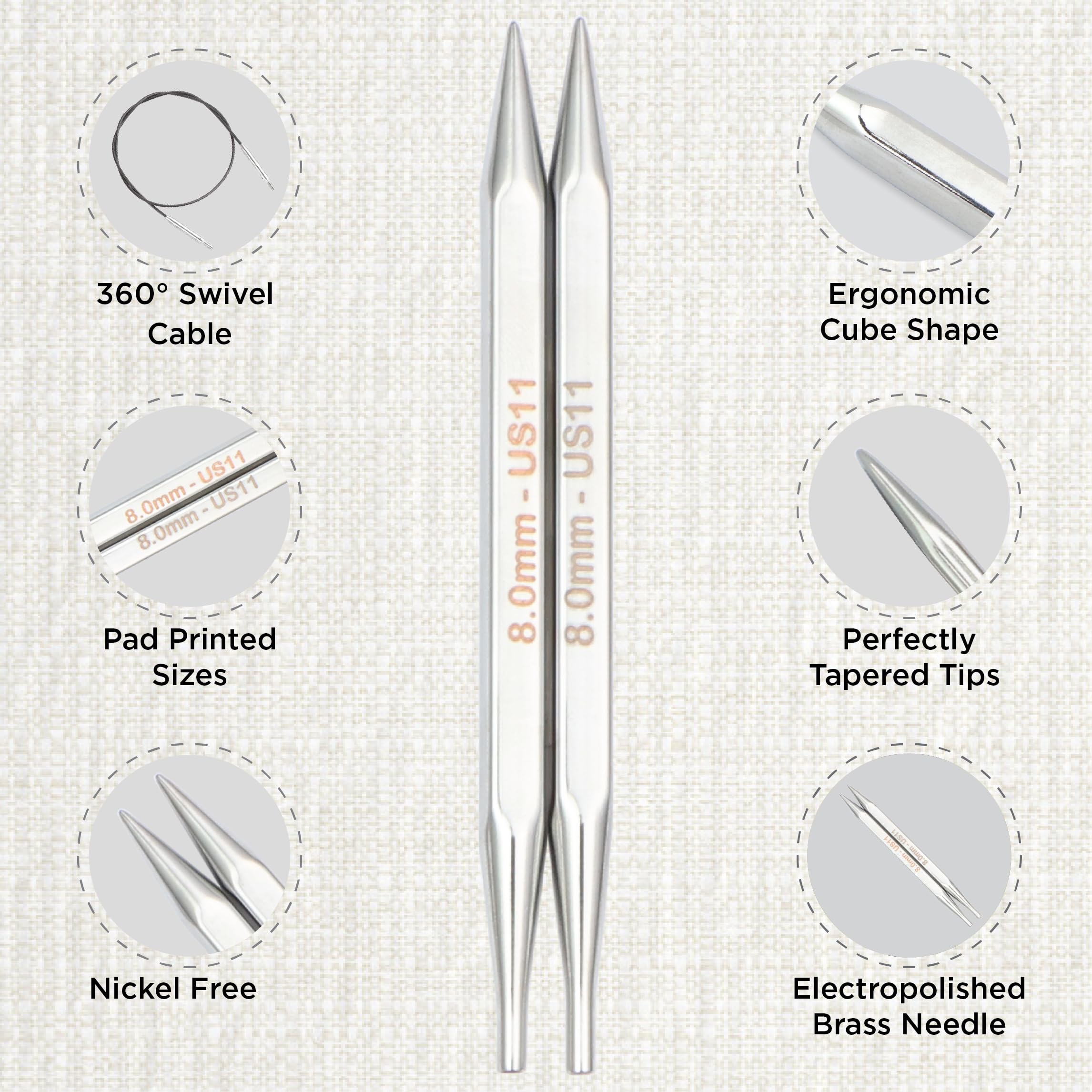 KnitPro Nova Cubics Deluxe Interchangeable Knitting Needle Set (4-8mm)