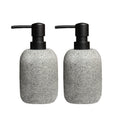 2-Piece Grey Resin Soap Dispenser Set for Bathroom & Kitchen
