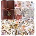 Jolof Store Vintage Scrapbooking Kit – 228 Pcs Washi Stickers & A7 Journal