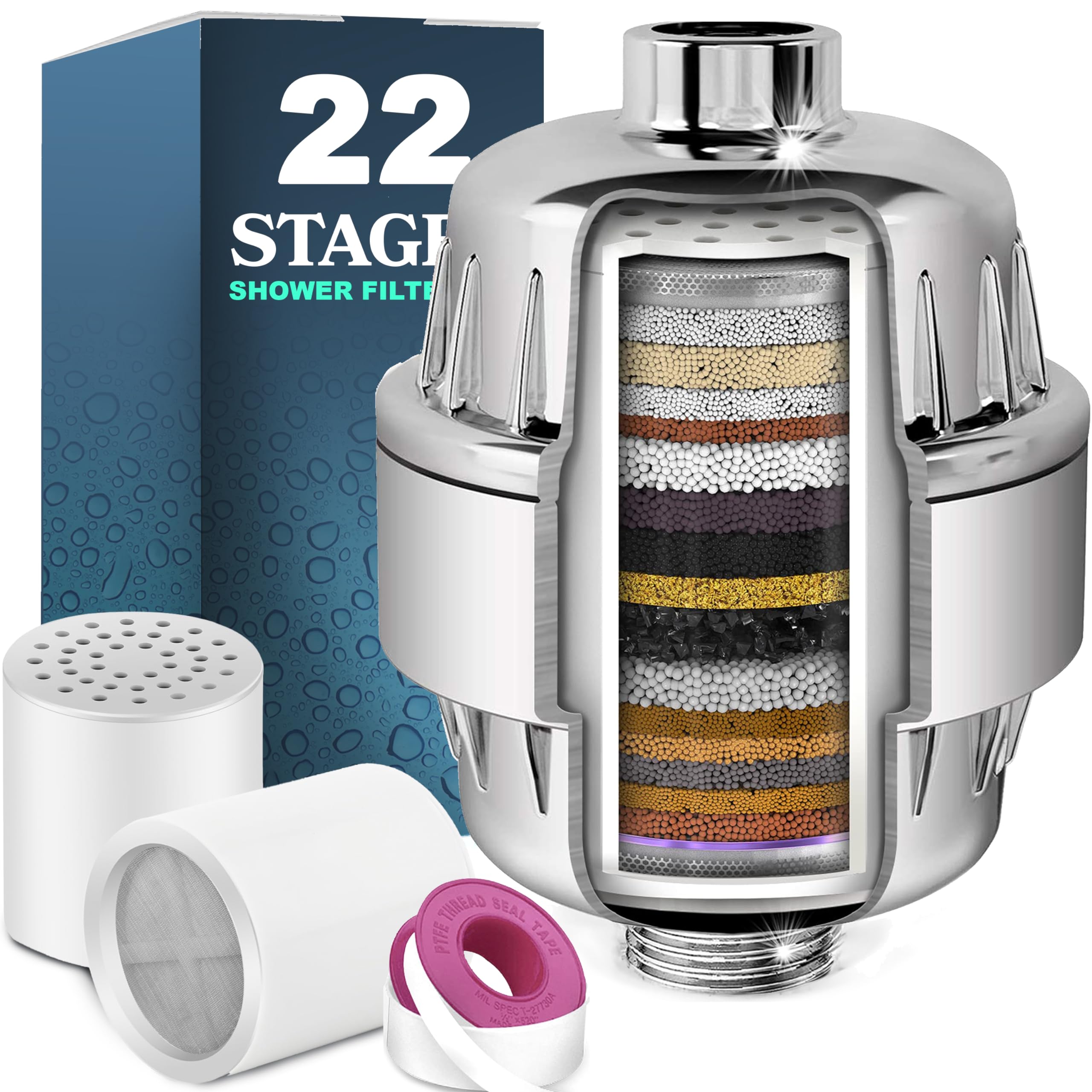 Universal Travel Shower Filter by – Skin and Hair Health