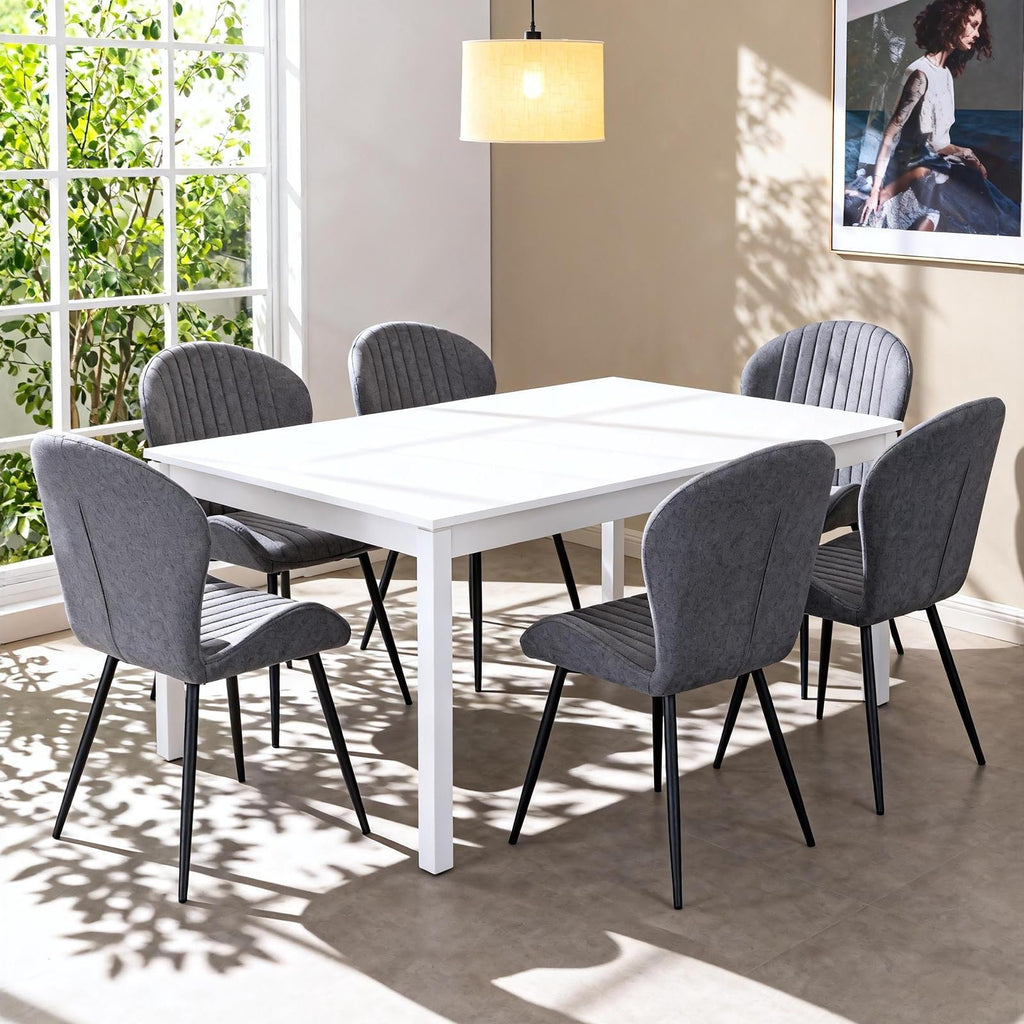 Dining Chairs, Dining Chairs Set of 2, Upholstered High Back Soft Padded Seat Side Dining Chairs for Living Room and Dining Room, Grey - image 2