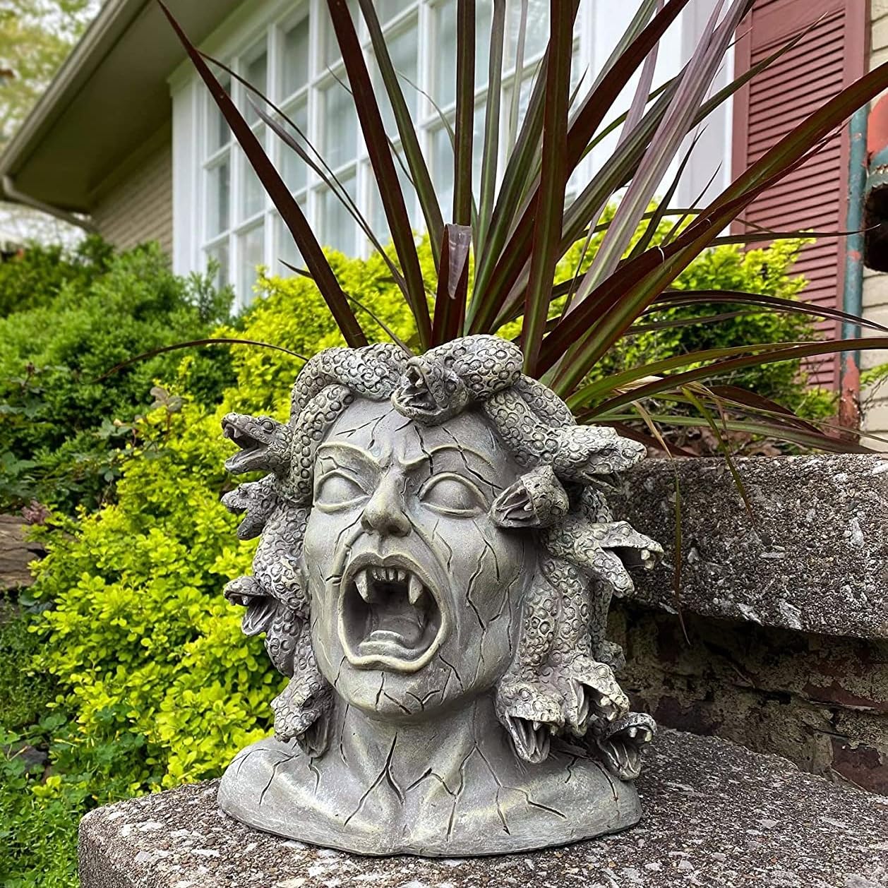 Darware Medusa Head Planter - Large Resin Greek Goddess Garden Statue