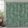 COZZSNUGE Vintage Floral Shower Curtain | Green Boho Botanical Fabric