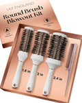Lily England Round Hair Brush Set | 4 Piece Professional Blow Dry Kit