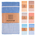 MOMOMUS XXL Fouta Beach Towel | 100% Cotton Sand-Free Picnic Blanket - Blue