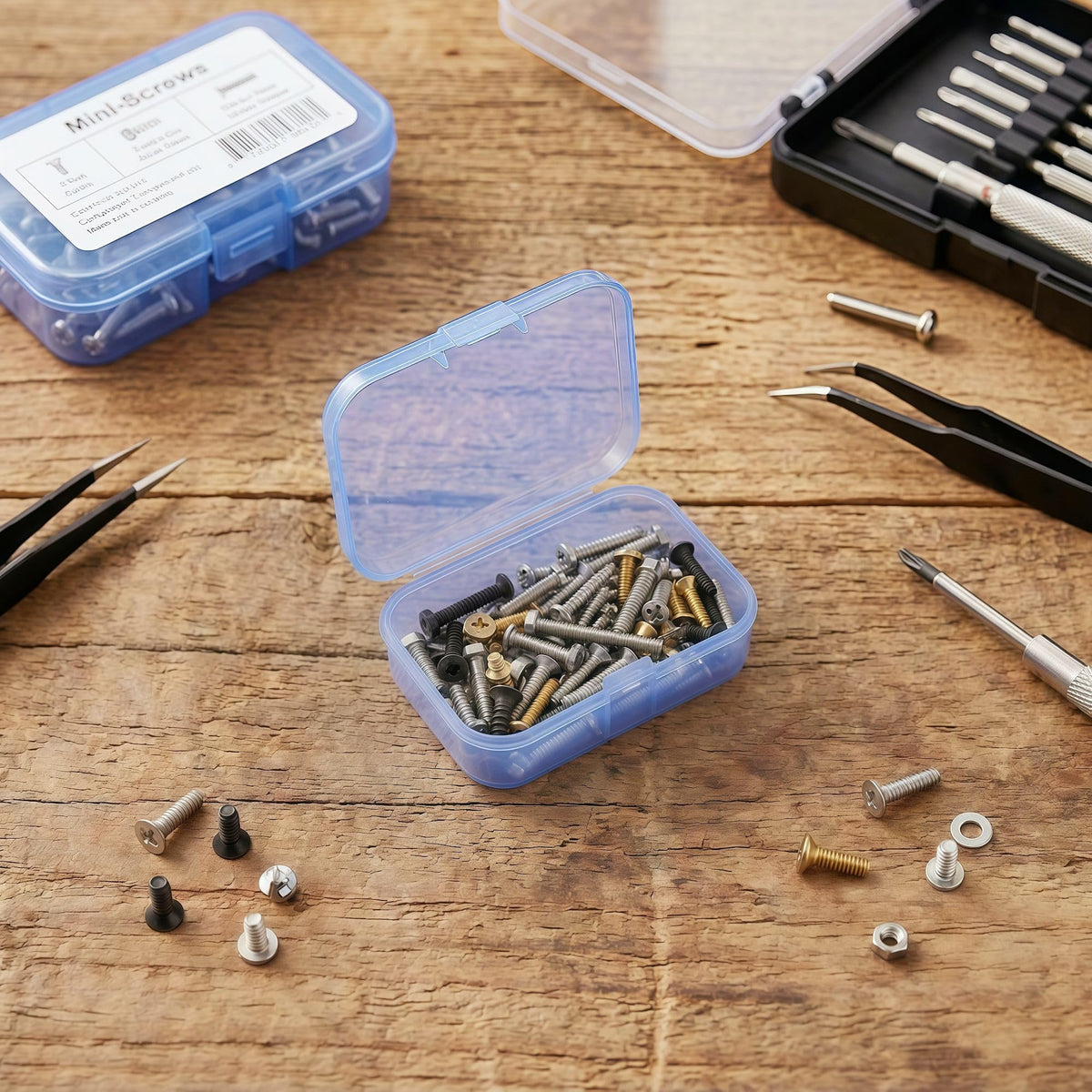 Forever bene 30 Blue Mini Parts Boxes with Lids, 30 Pieces, Blue, each piece measures 6,5 × 4,5 × 2 cm - image 2