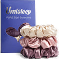 Umisleep 22 Momme Mulberry Silk Scrunchies | Anti-Frizz Hair Ties - 3 Pack