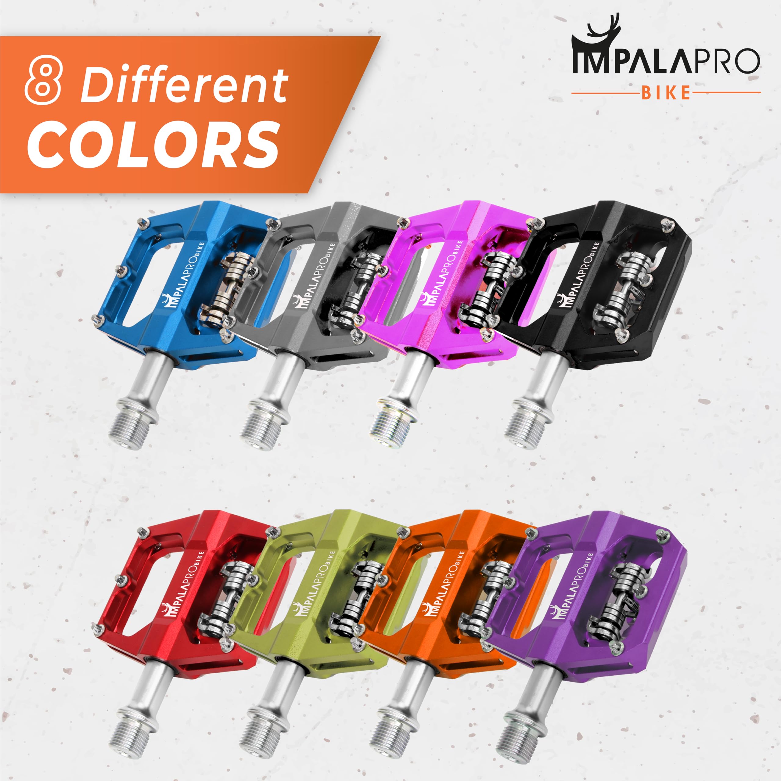 IMPALAPRO Dual Function MTB Pedals | Flat & SPD Clipless | 9/16" Yellow