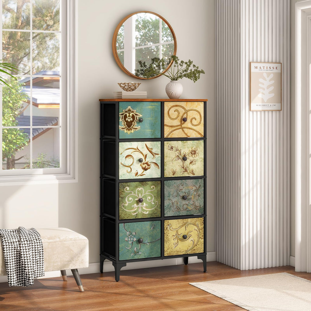 LYNCOHOME 8 Drawer Fabric Bedroom Dresser – Modern Storage Chest