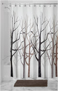 iDesign Forest Shower Curtain – Washable Polyester, Grey/Black, 183x183cm