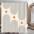 Lerores Geometric Shower Curtain - 240x200cm Anti-Mould Weighted Hem