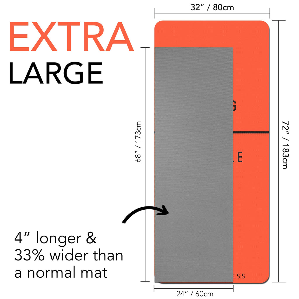 Extra Wide TPE Exercise Mat - 10mm Thick Non-Slip Yoga Mat