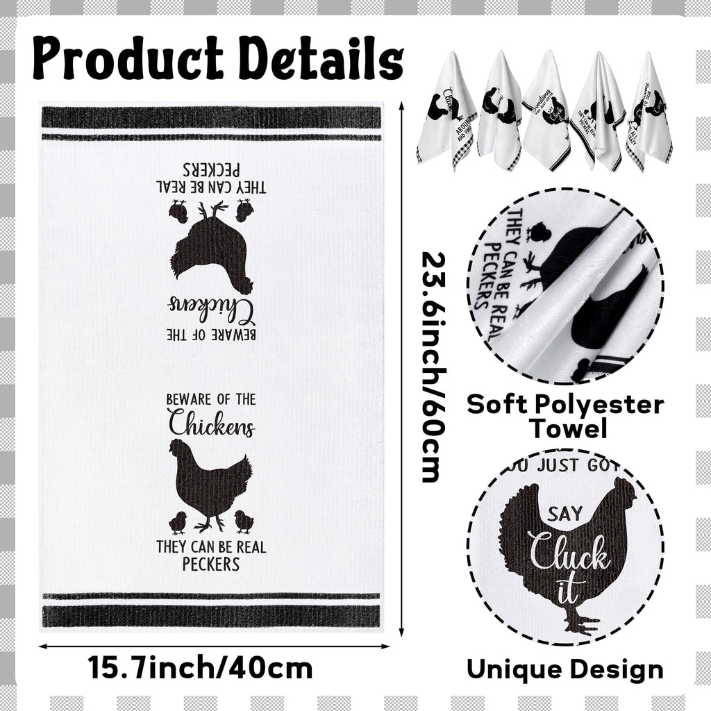 R HORSE 5Pcs Kitchen Dish Towels - Funny Dishcloths Gift, Absorbent - image 3