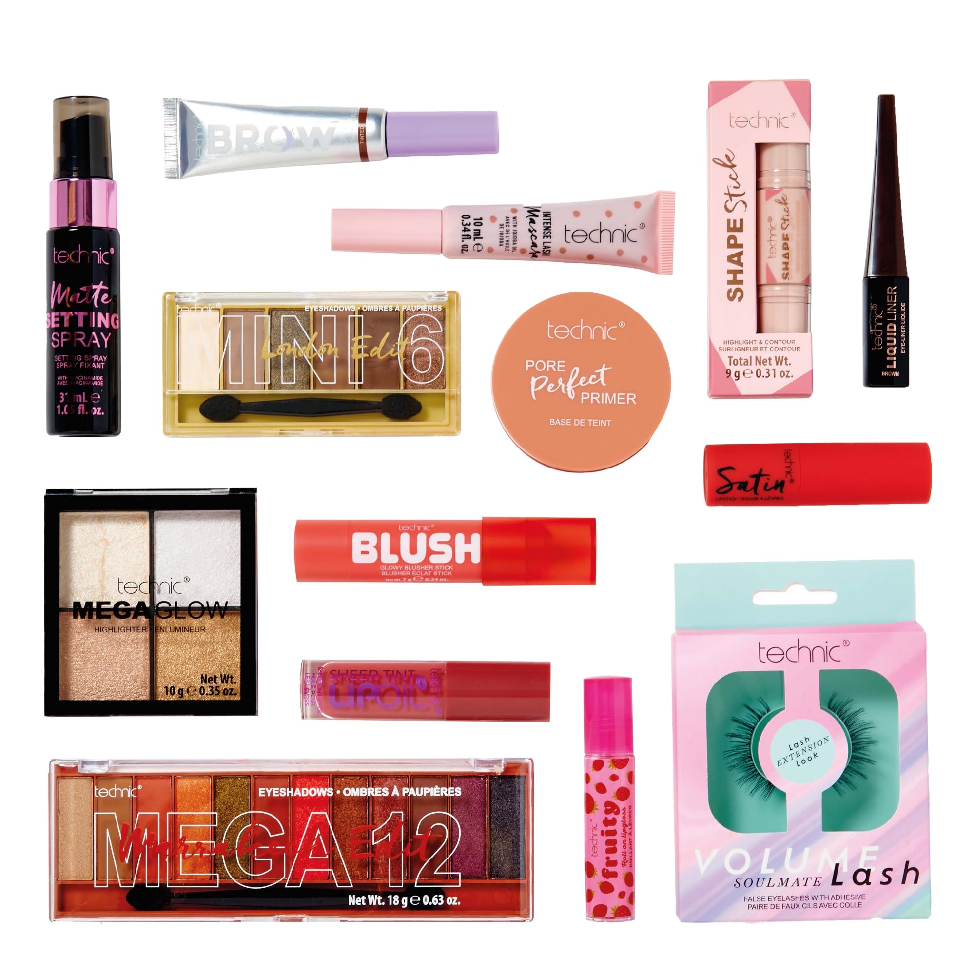 Technic Mega Trends 14 Piece Makeup Gift Set | Full Size Vegan Cosmetics