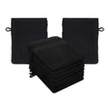 Betz Premium Cotton Wash Mitts – 10-Piece Terry Face Cloth Set, Black