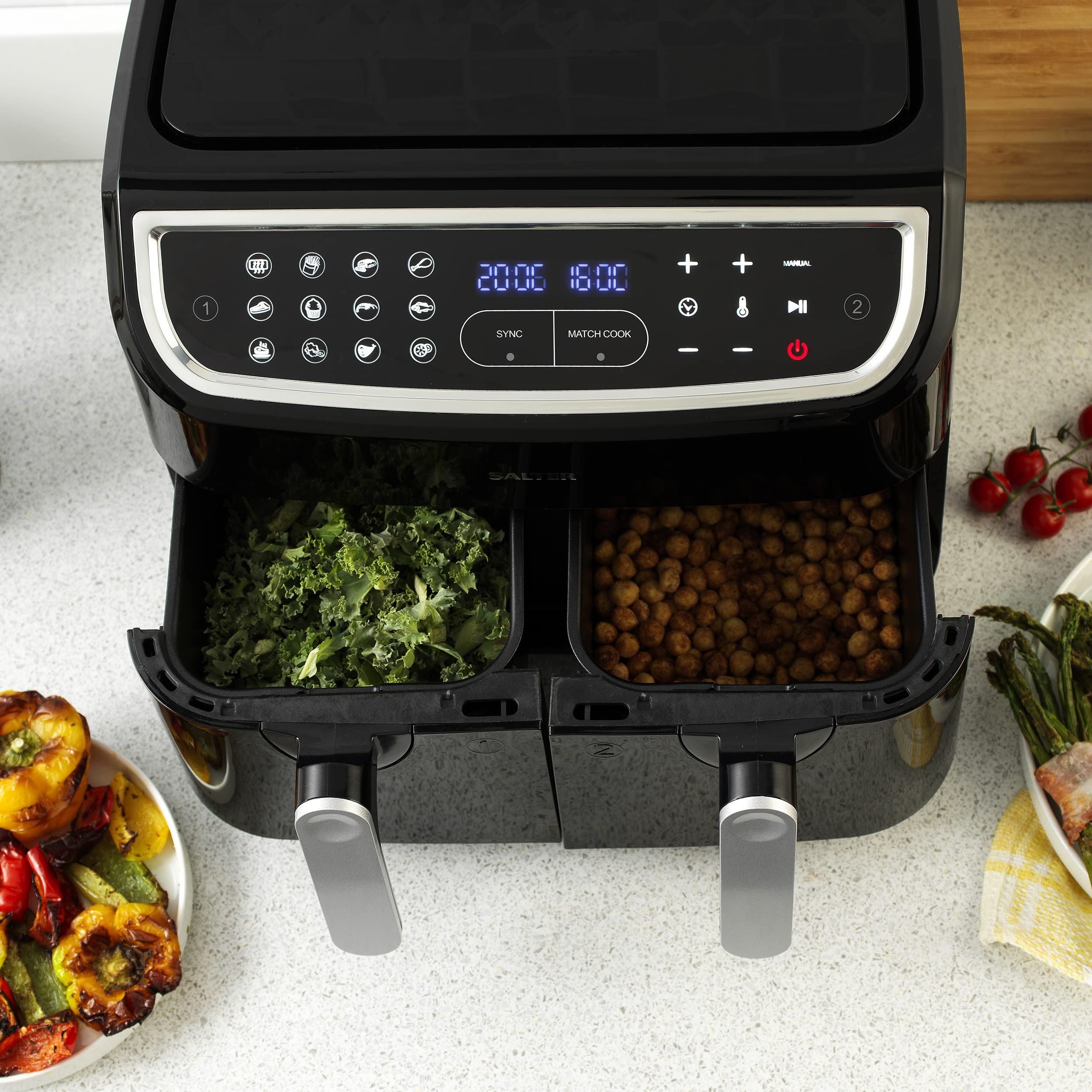 Salter EK4548 Dual Air Fryer – 8.2L Double Drawer with 12 Presets