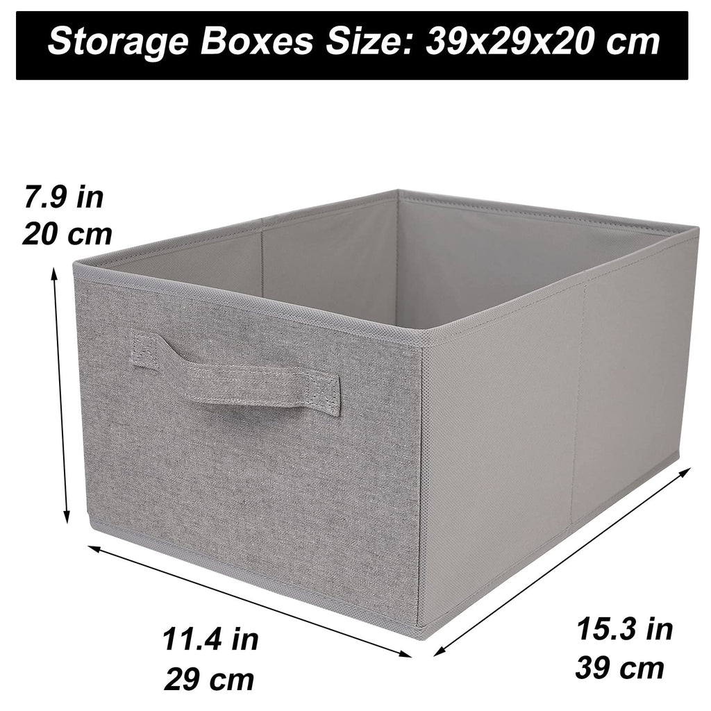 JAKAGO Foldable Wardrobe Fabric Storage Boxes 4 Pack, 39 x 29 x 20 cm