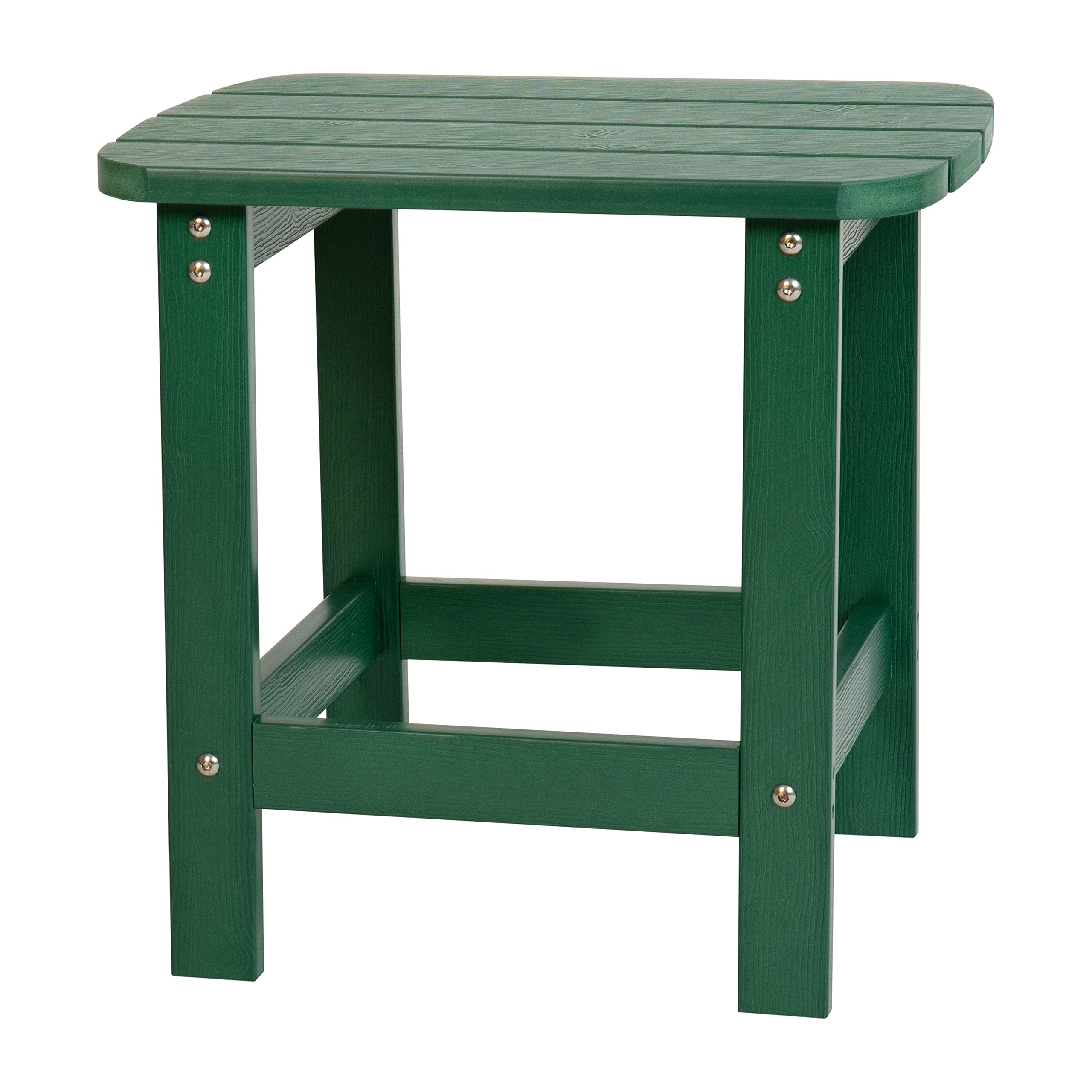 Flash Furniture Charlestown Poly Resin Adirondack Side Table – Green