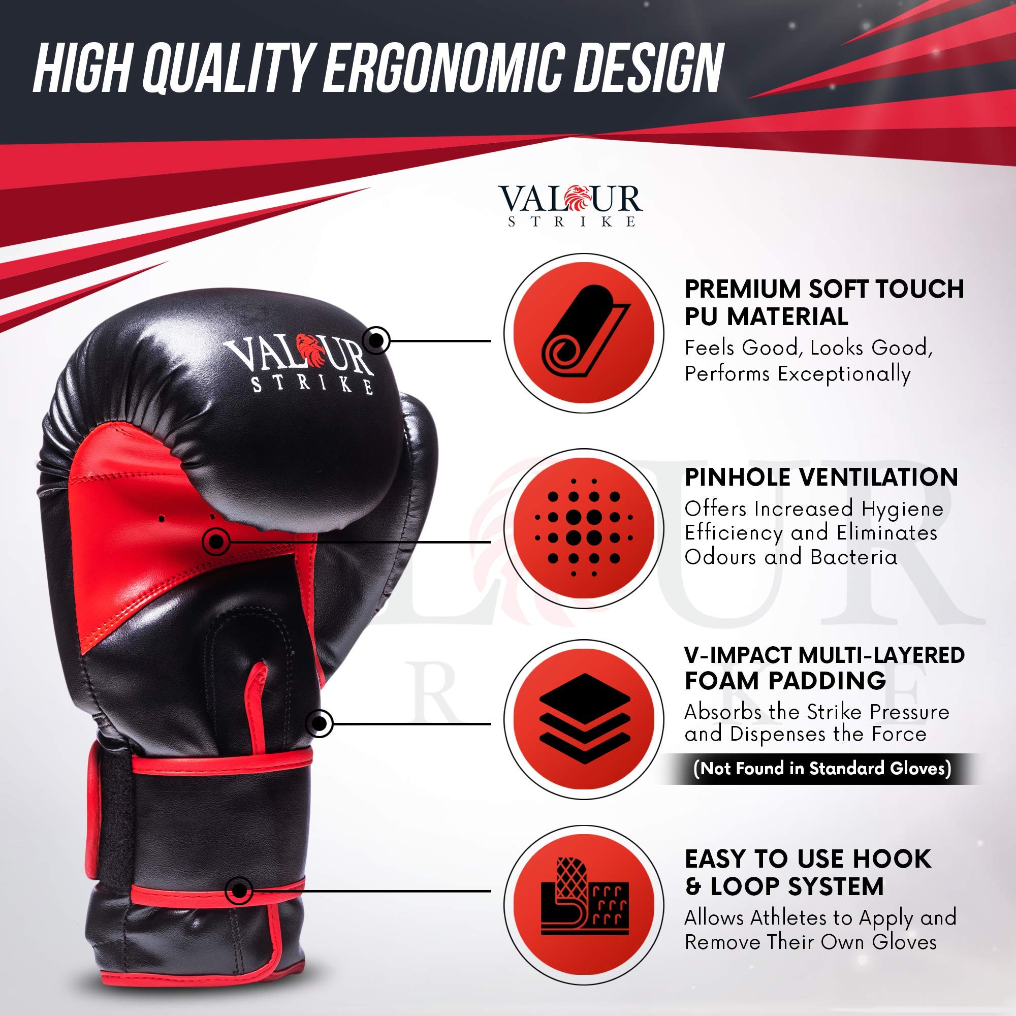 Valour Strike Eagle Force Boxing Gloves | Pro Sparring MMA Muay Thai