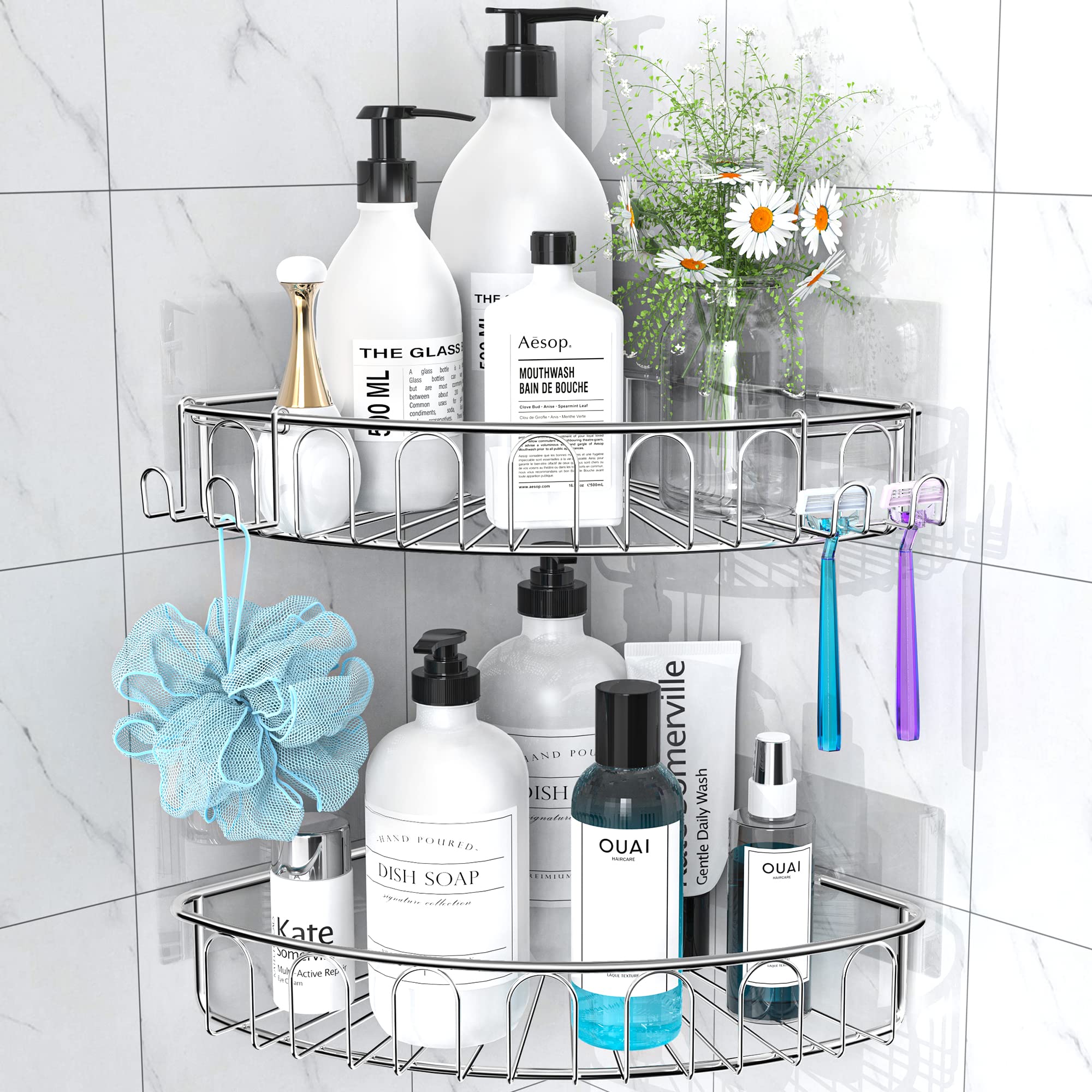 Orimade Corner Shower Caddy | SUS304 Stainless Steel Shelf, 2 Pack