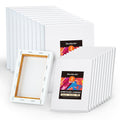 Shuttle Art Stretched Canvas Set - 20 Pack 100% Cotton Primed White Boards