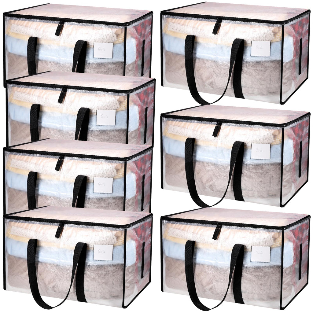 Yafe 7-Pack Large 91L Transparent Storage Bags for Moving & Clothes
