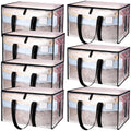 Yafe 7-Pack Large 91L Transparent Storage Bags for Moving & Clothes