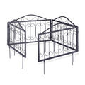Relaxdays Goth Metal Garden Fence Panels - Set of 4 Black Iron Trellis