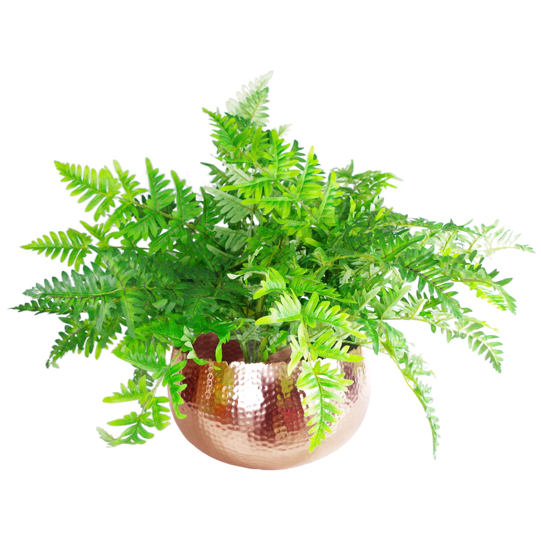 Leaf Large Hammered Copper Metal Bowl Planter – Rustic Indoor Decor