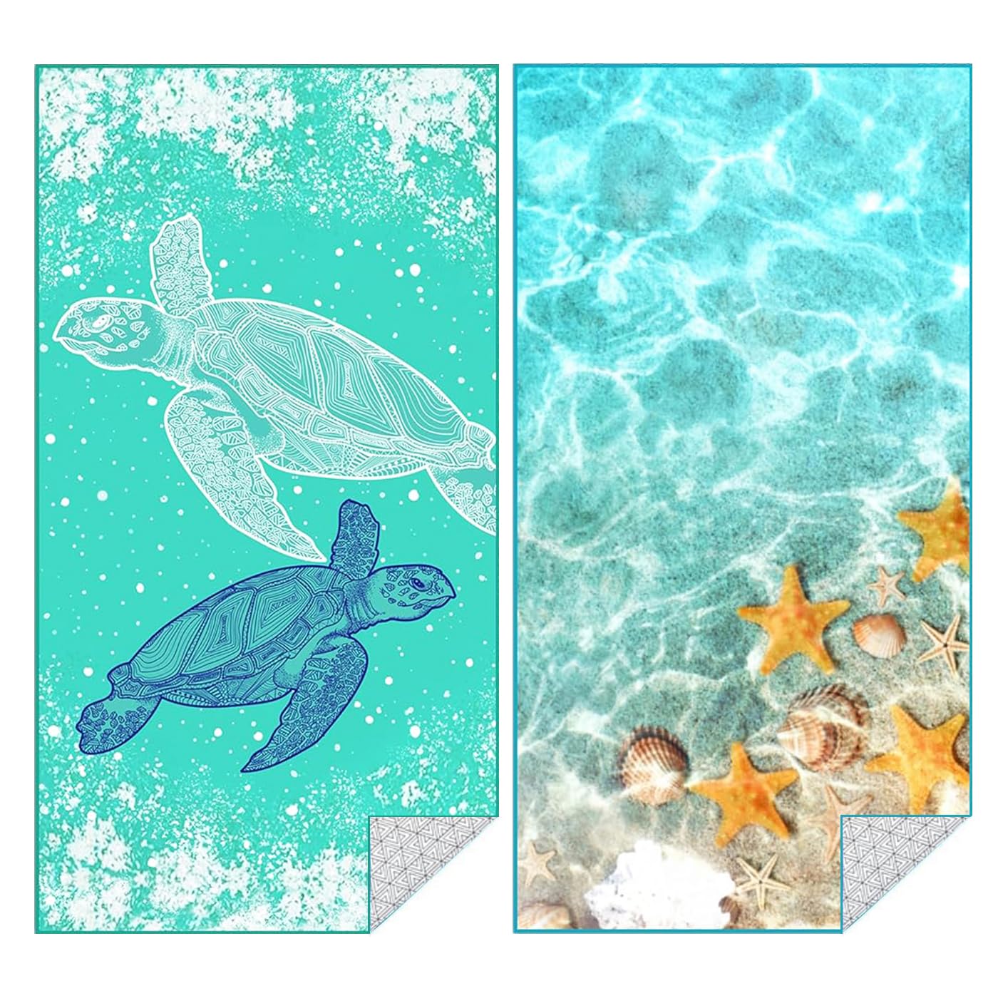 Microfibre Beach Towel 2 Pack | Quick Dry Sand Free Large