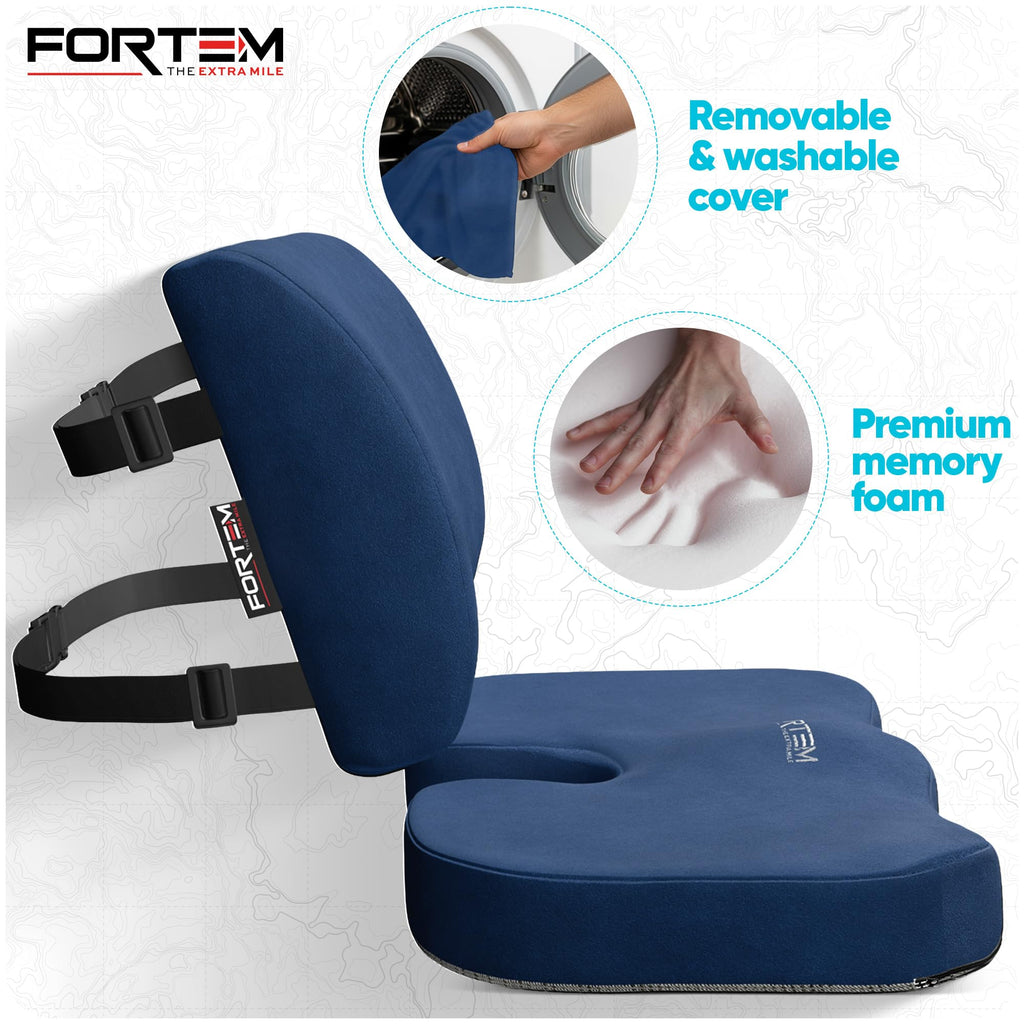 FORTEM Seat Cushion & Lumbar Support for Office Chair, Car Seat Combo - image 3