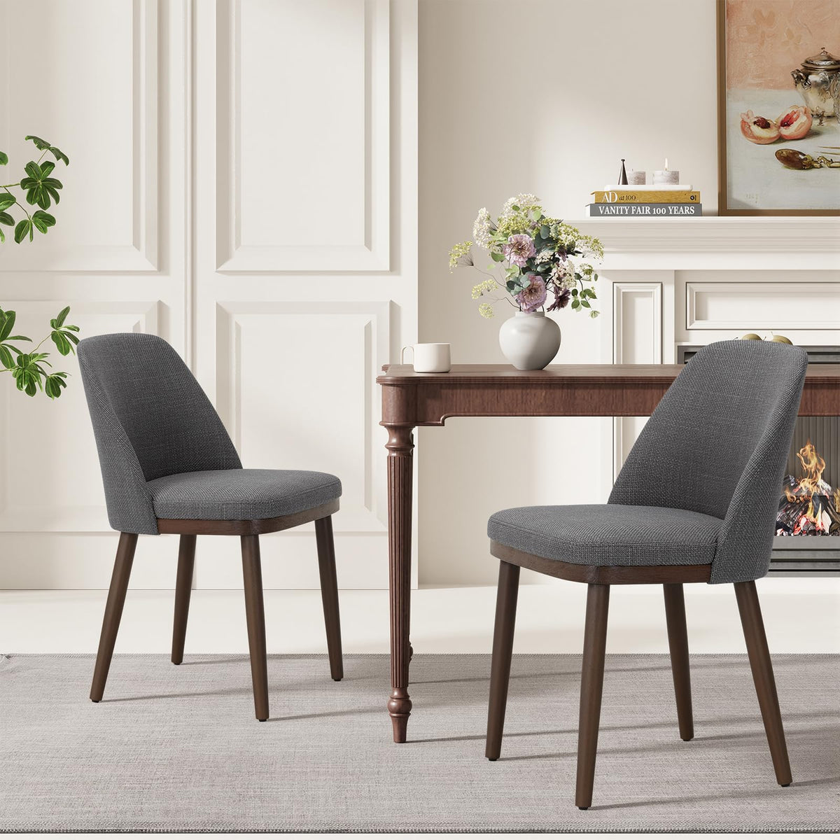 MALOL Thick Wood-base Dining Chairs Set of 2, Upholstered Kitchen Chairs with Solid Wood Legs and Thick Seat Cushion - image 1