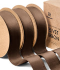 Vitalizart Dark Brown Double Faced Velvet Ribbon - 1 Inch x 15 Yards