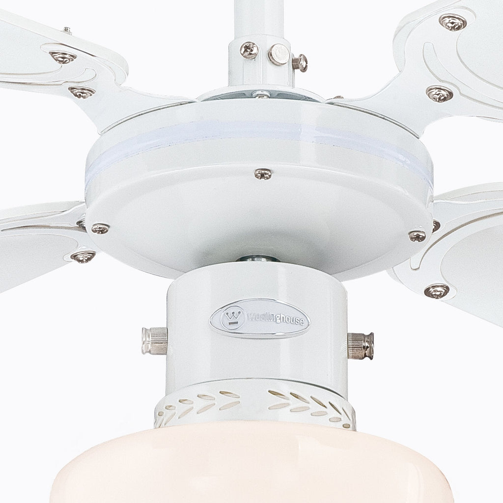 Westinghouse Portland 90cm Indoor Ceiling Fan | White & Beech Blades