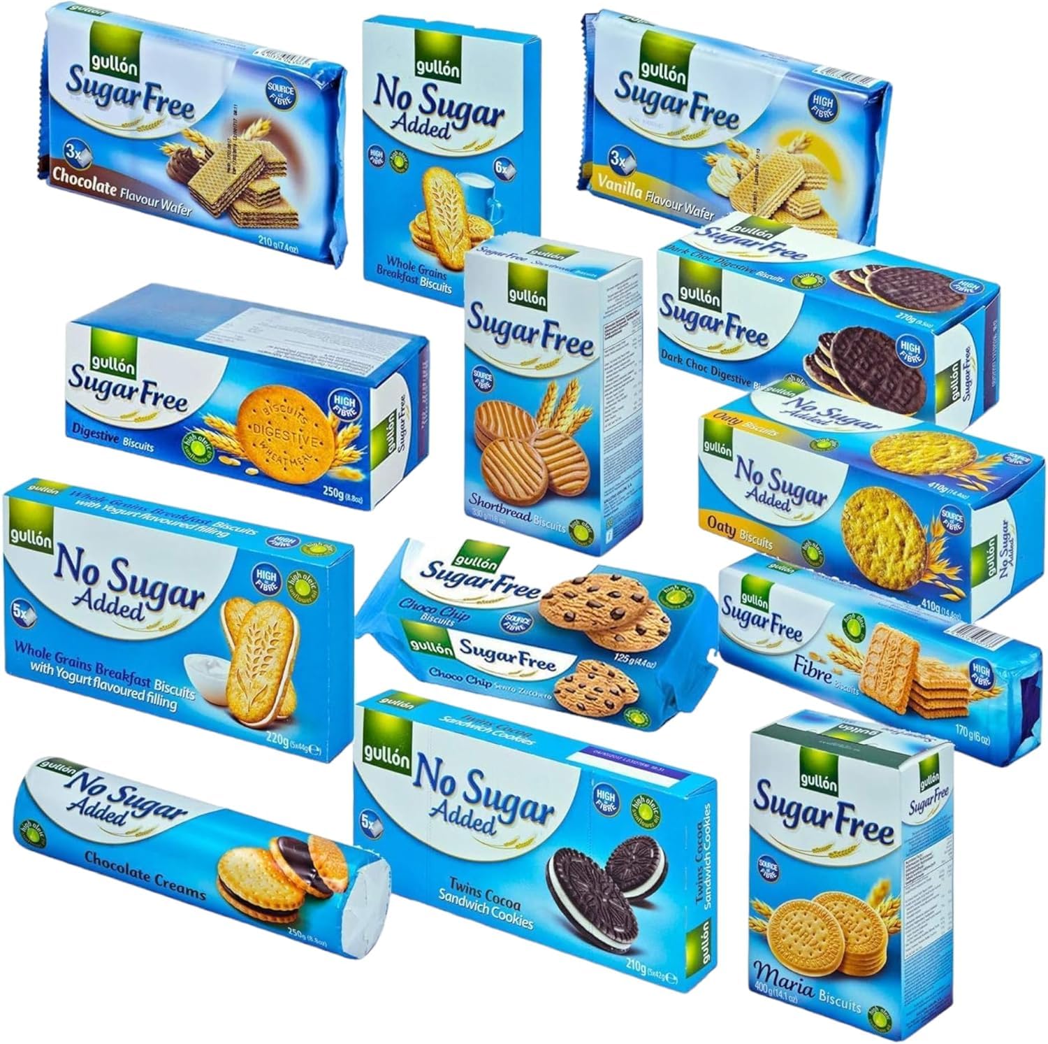 Gullon Sugar Free Biscuits Selection Pack – 12 Assorted Healthy Cookies