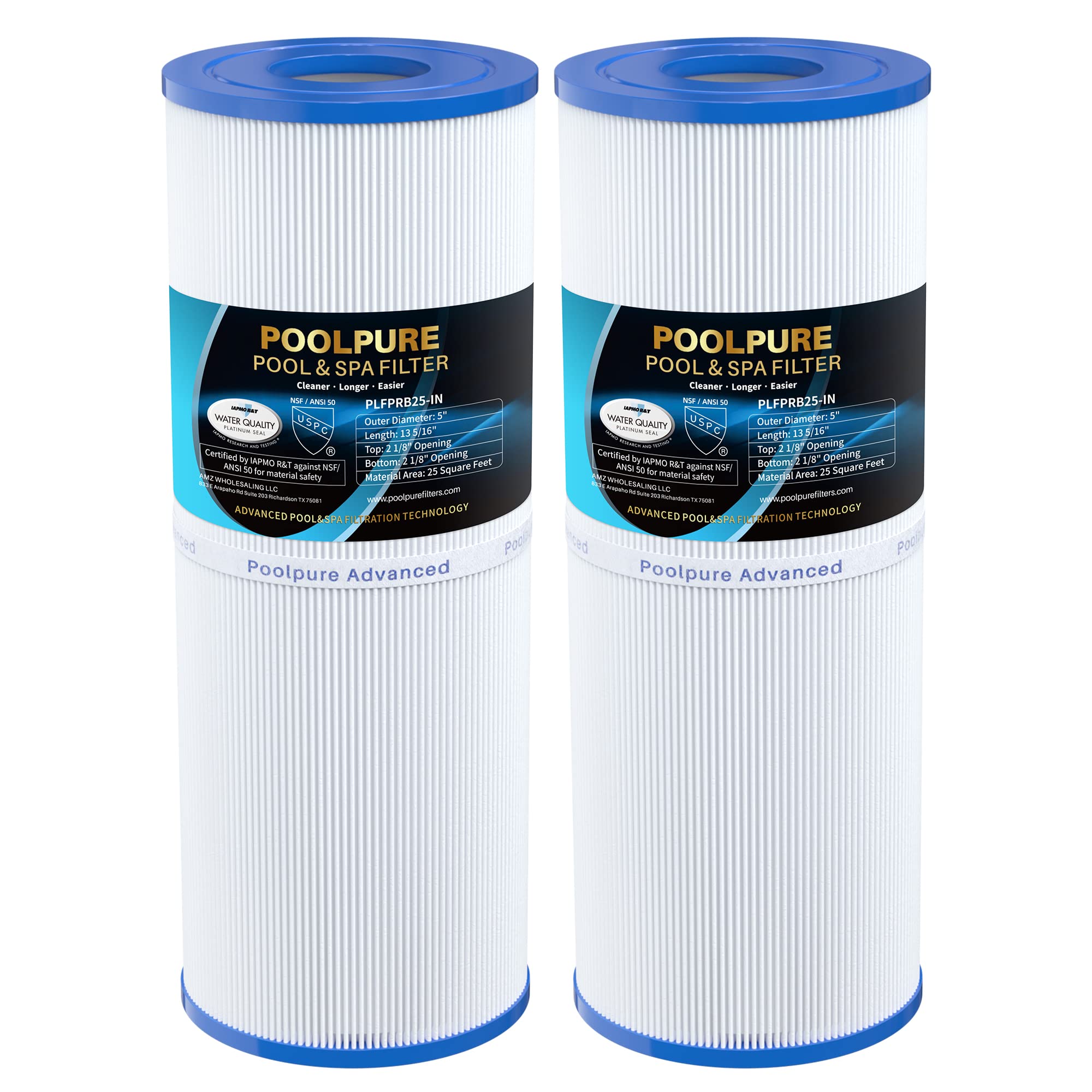 POOLPURE Hot Tub Filter Replacement | PRB25-IN, C-4326, FC-2375 | 2 Pack