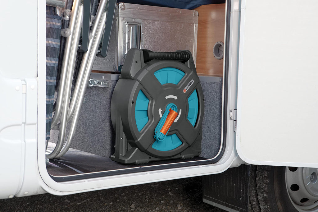 GARDENA Classic Hose Box 15 Set – 15m Compact Reel for Camping & RV