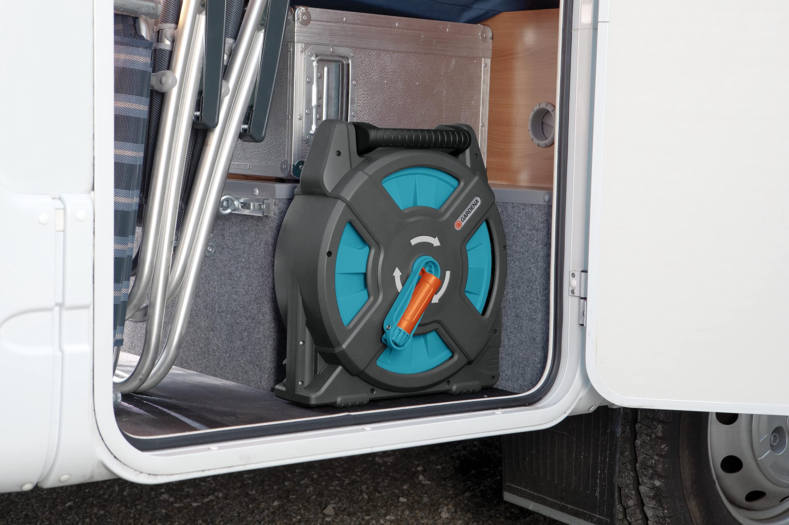 GARDENA Classic Hose Box 15 Set – 15m Compact Reel for Camping & RV