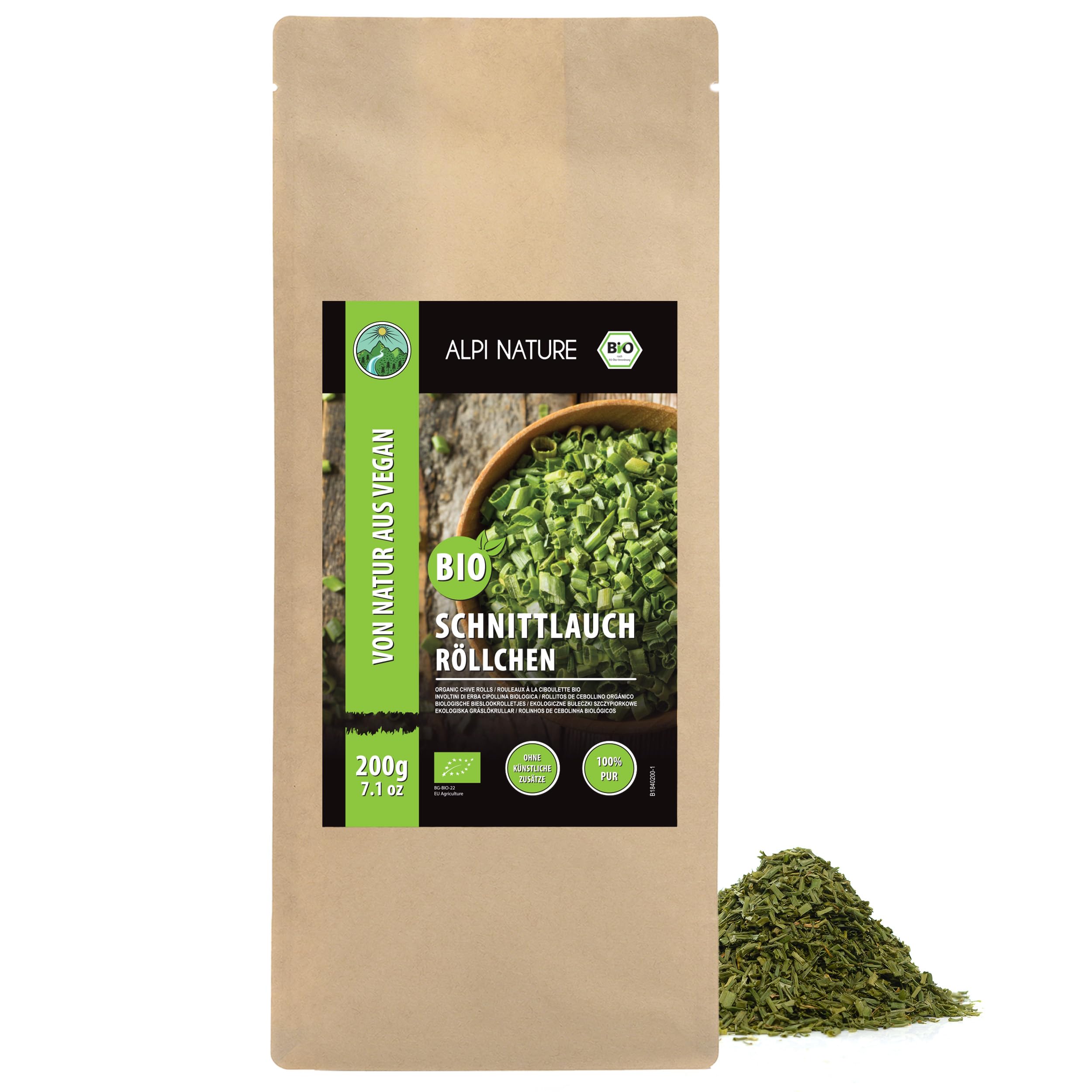 Alpi Nature Organic Dried Chives 200g | Chopped Culinary Garnish