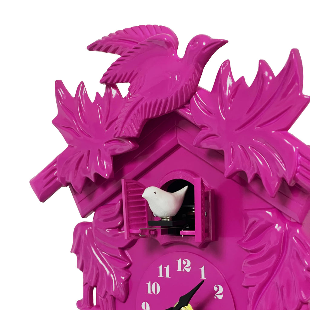 WALPLUS Pink Vintage Cuckoo Clock | Antique Style Pendulum Wall Decor