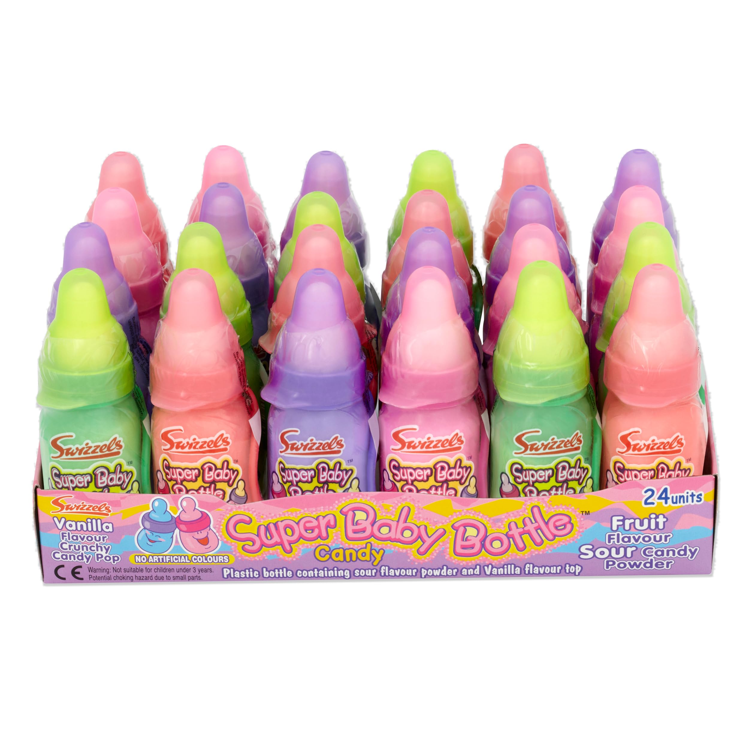 Swizzels Matlow Super Baby Bottles Candy - Retro Sweets Box of 24