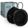 MainBasics 2-in-1 Shower Loofah and Exfoliating Body Scrubber, Black (2 Pack)