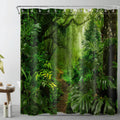 Tropical Forest Shower Curtain | Waterproof Green Nature Decor