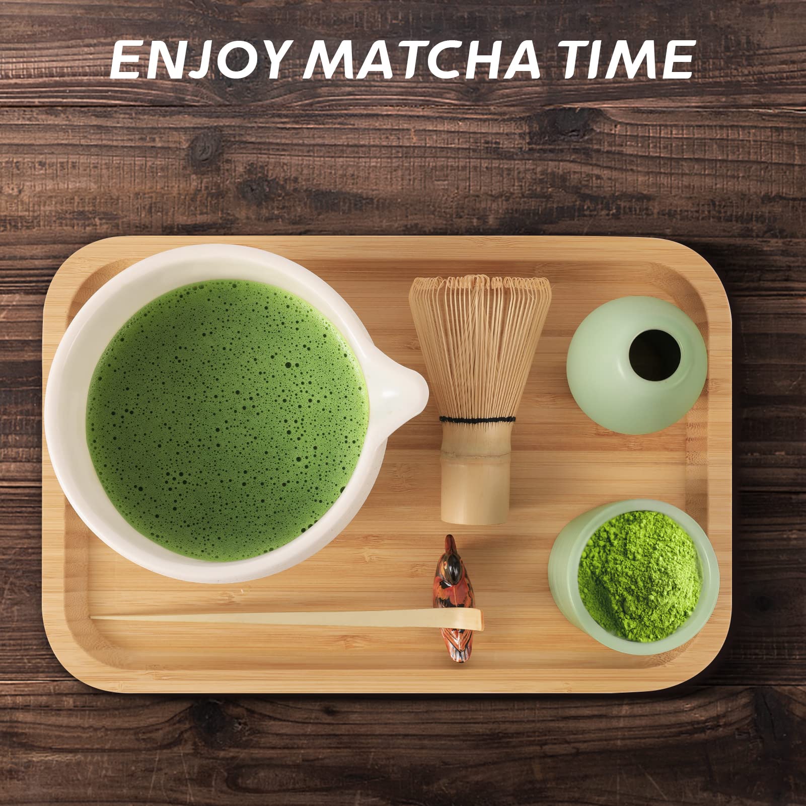 Artcome Japanese Matcha Tea Set | 10-Piece Bamboo & Ceramic Kit