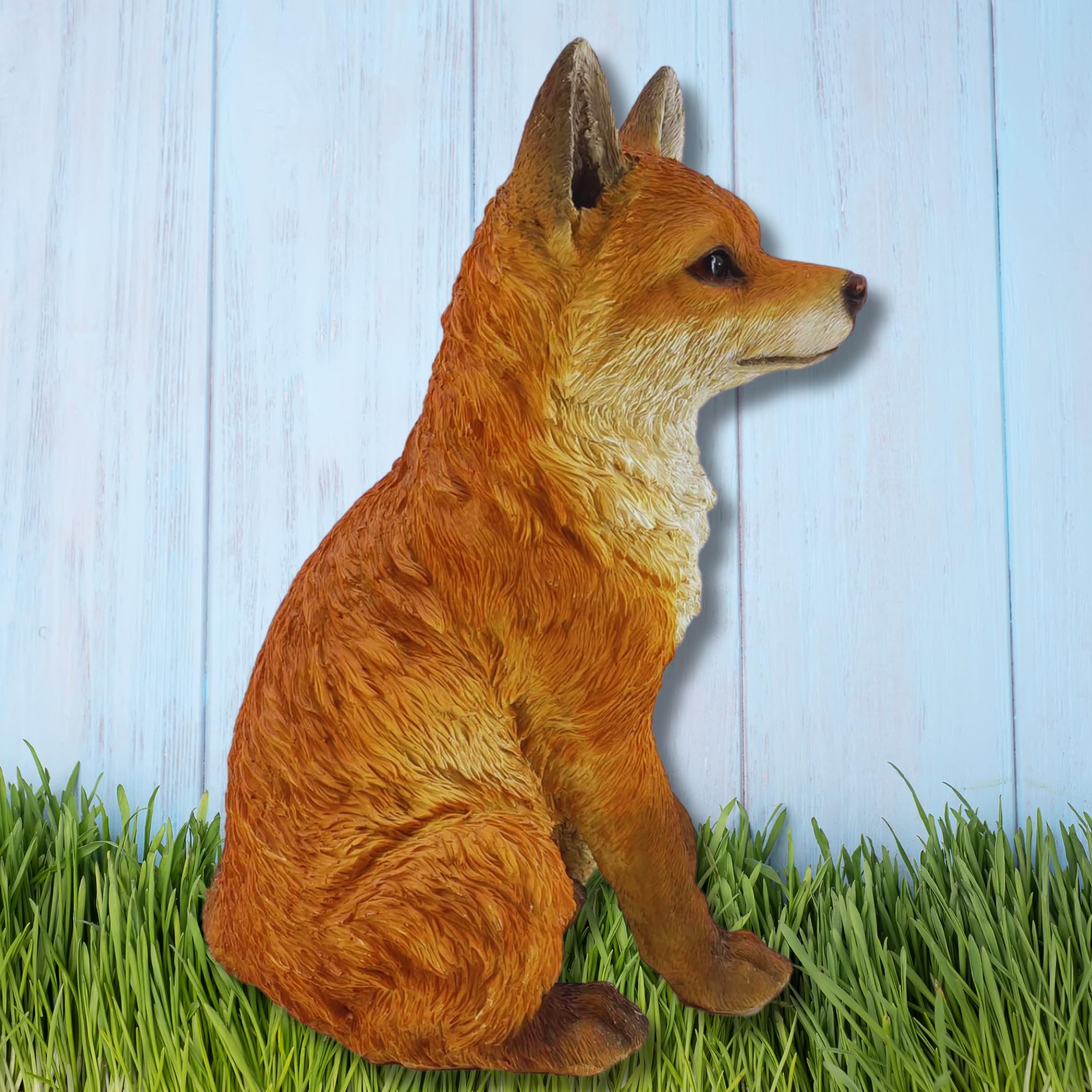 G&H Decor Realistic Fox Garden Statue – Weatherproof Polyresin Ornament