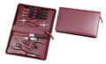 Hans Kniebes Germany 11-Piece Manicure Set | Nappa Leather Case
