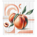 Abakuhaus Peach Fruit Shower Curtain | Waterproof Fabric Bathroom Decor