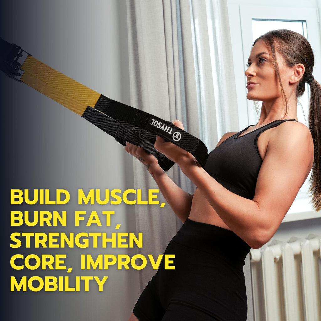 THYSOL Suspension Trainer Pro Xtreme Straps | Home Gym Sling Trainer Set